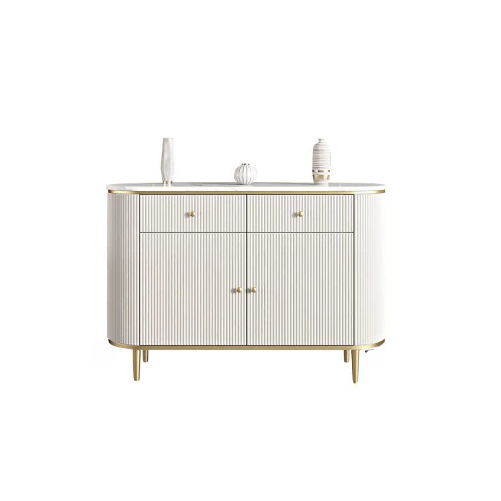 Glam Stone Waterproof Oval Storage Cabinet with 4 Drawers
