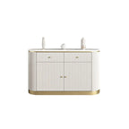 Glam Stone Waterproof Oval Storage Cabinet with 4 Drawers