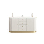 Glam Stone Waterproof Oval Storage Cabinet with 4 Drawers