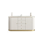 Glam Stone Waterproof Oval Storage Cabinet with 4 Drawers