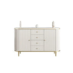 Glam Stone Waterproof Oval Storage Cabinet with 4 Drawers