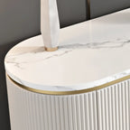 Glam Stone Waterproof Oval Storage Cabinet with 4 Drawers