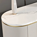 Glam Stone Waterproof Oval Storage Cabinet with 4 Drawers