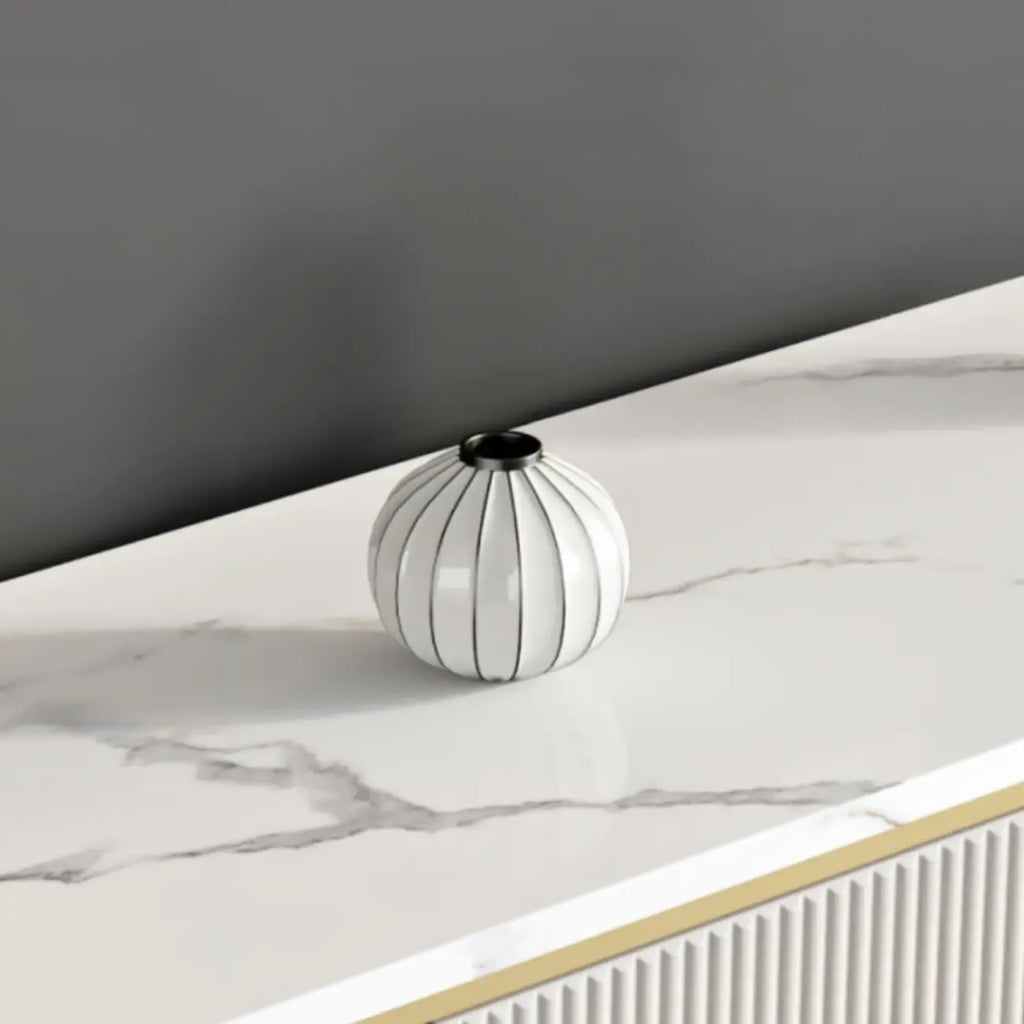Glam Stone Waterproof Oval Storage Cabinet with 4 Drawers