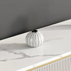Glam Stone Waterproof Oval Storage Cabinet with 4 Drawers
