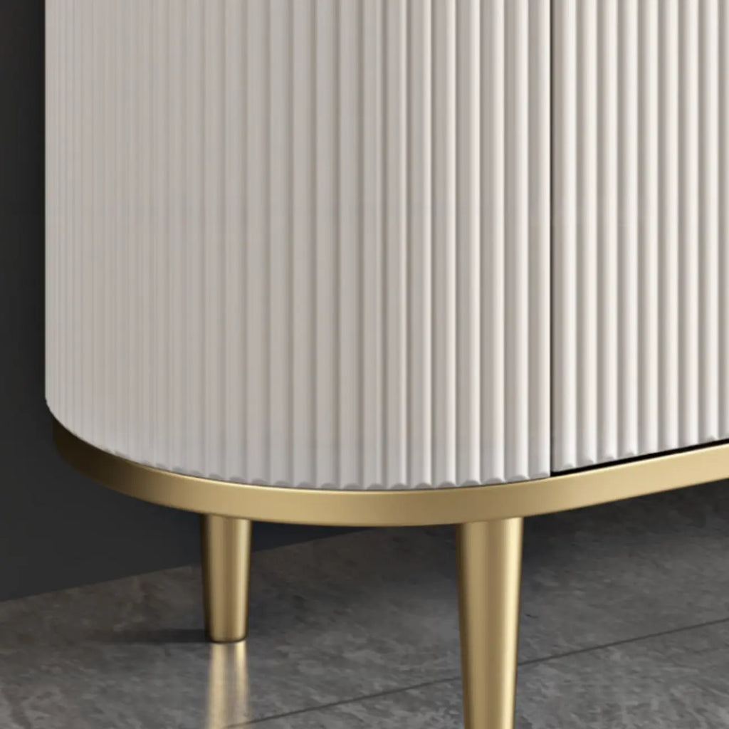Glam Stone Waterproof Oval Storage Cabinet with 4 Drawers