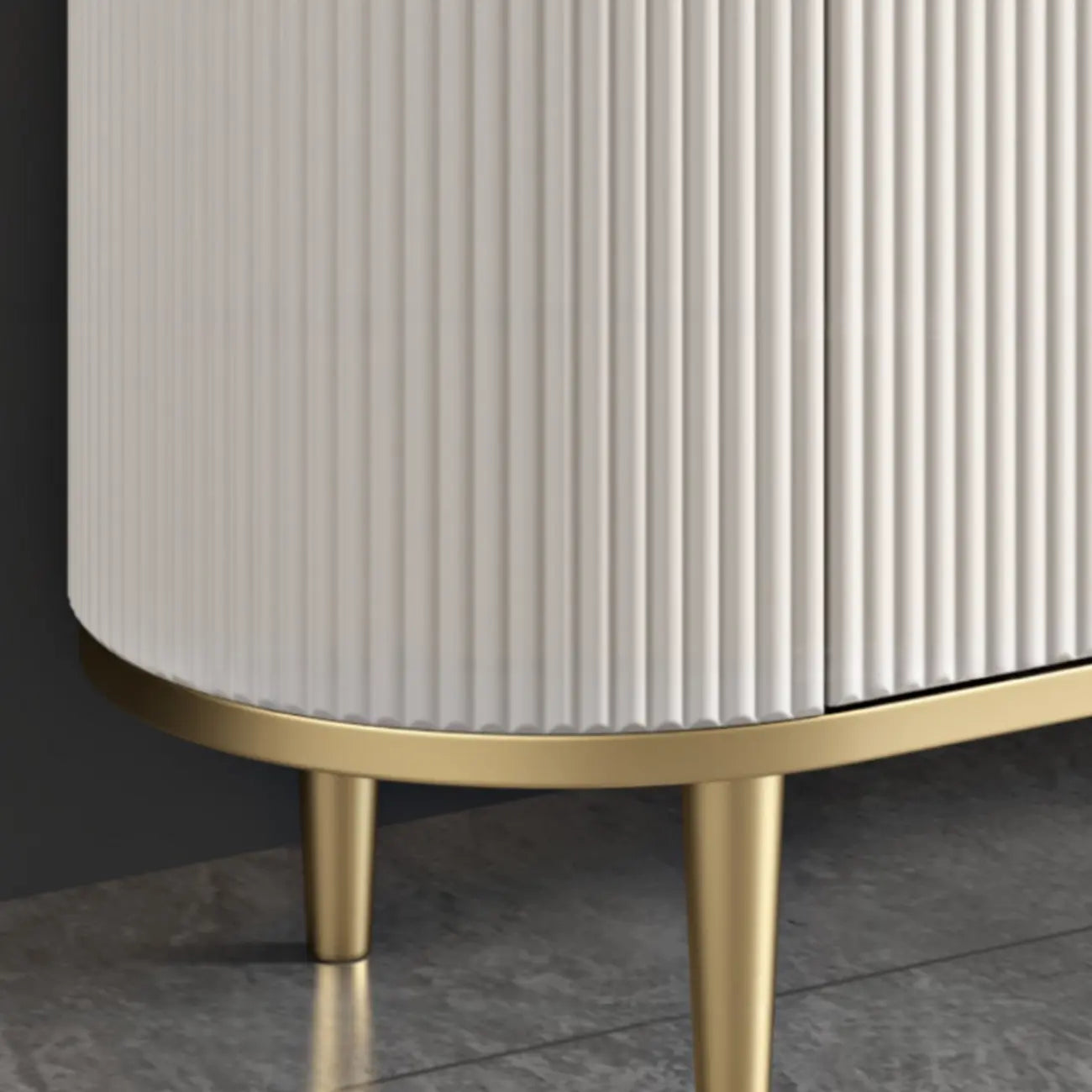 Glam Stone Waterproof Oval Storage Cabinet with 4 Drawers
