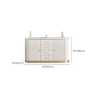 Glam Stone Waterproof Oval Storage Cabinet with 4 Drawers