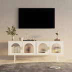 Minimalist Metal TV Stand with Storage and Shelves for Home Use
