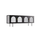 Minimalist Metal TV Stand with Storage and Shelves for Home Use