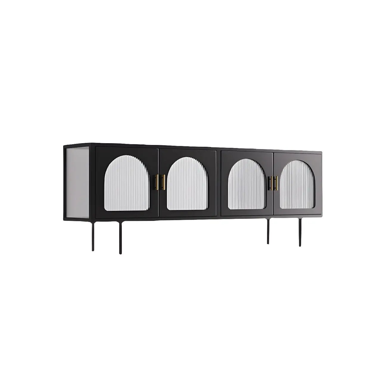 Minimalist Metal TV Stand with Storage and Shelves for Home Use