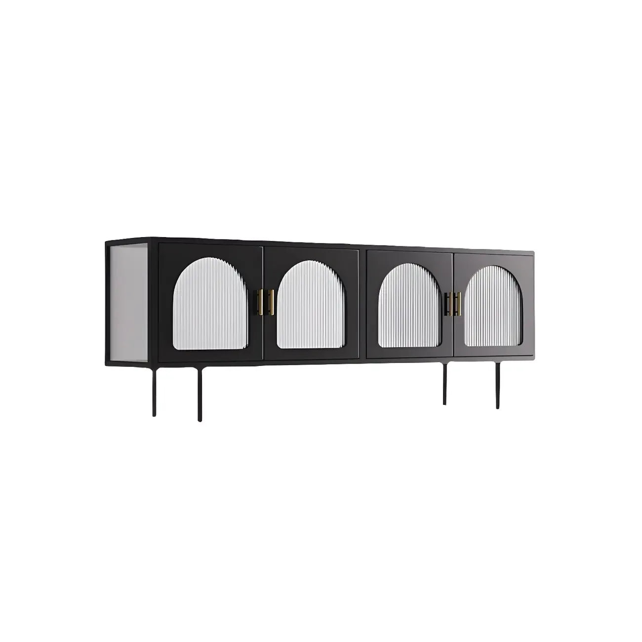 Minimalist Metal TV Stand with Storage and Shelves for Home Use