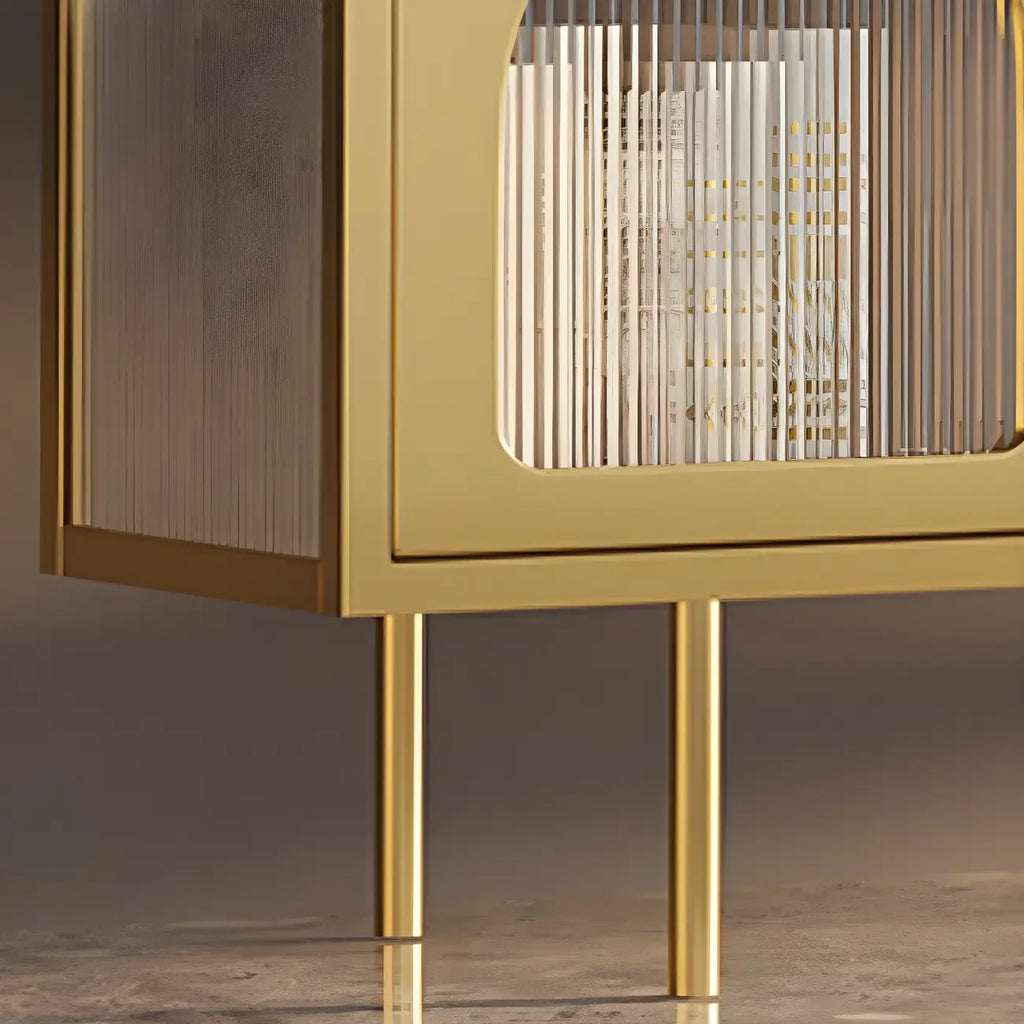 Minimalist Metal TV Stand with Storage and Shelves for Home Use
