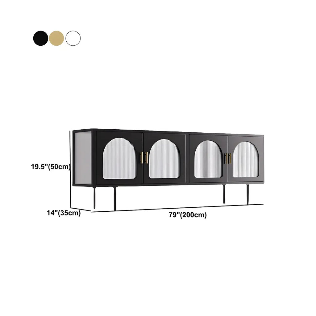 Minimalist Metal TV Stand with Storage and Shelves for Home Use