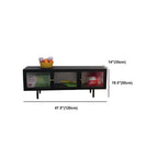 Industrial Black Glass Dooor Metal Shelf Cabinet TV Stand