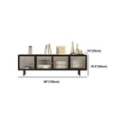 Industrial Black Glass Dooor Metal Shelf Cabinet TV Stand