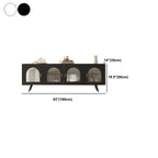 Industrial Black Glass Dooor Metal Shelf Cabinet TV Stand