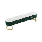 Nordic Grey Marble Pleated Front TV Stand with Gold Base