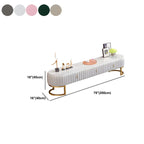 Nordic Grey Marble Pleated Front TV Stand with Gold Base