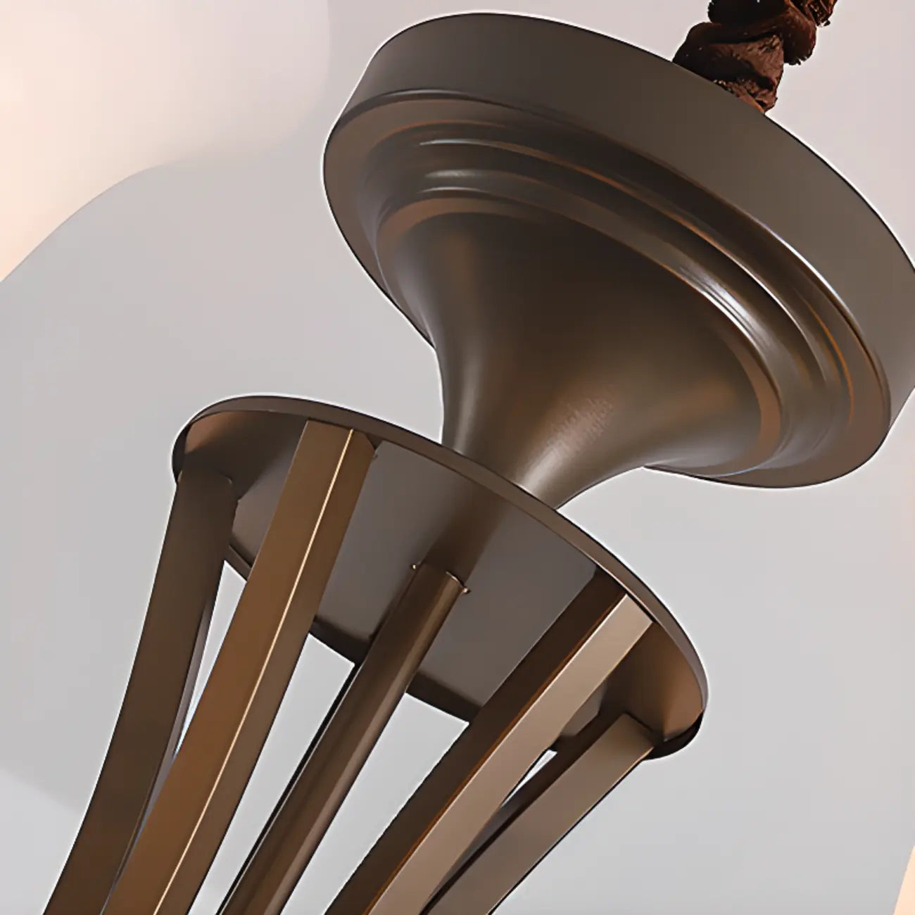 Multi-Light Vintage Metal Chandelier with White Glass Shade