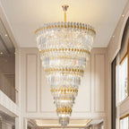 5-Tier Luxurious Crystal Chandelier for High Ceilings