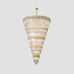5-Tier Luxurious Crystal Chandelier for High Ceilings