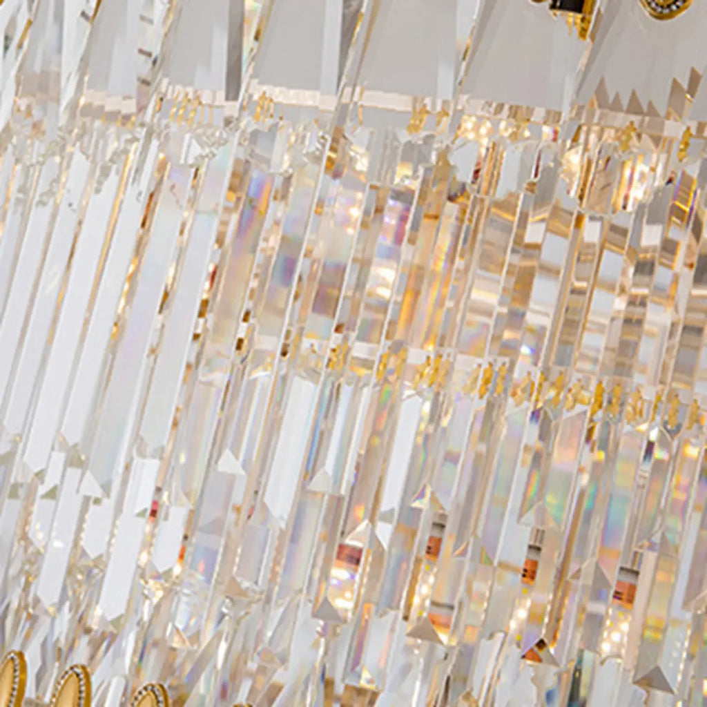 5-Tier Luxurious Crystal Chandelier for High Ceilings