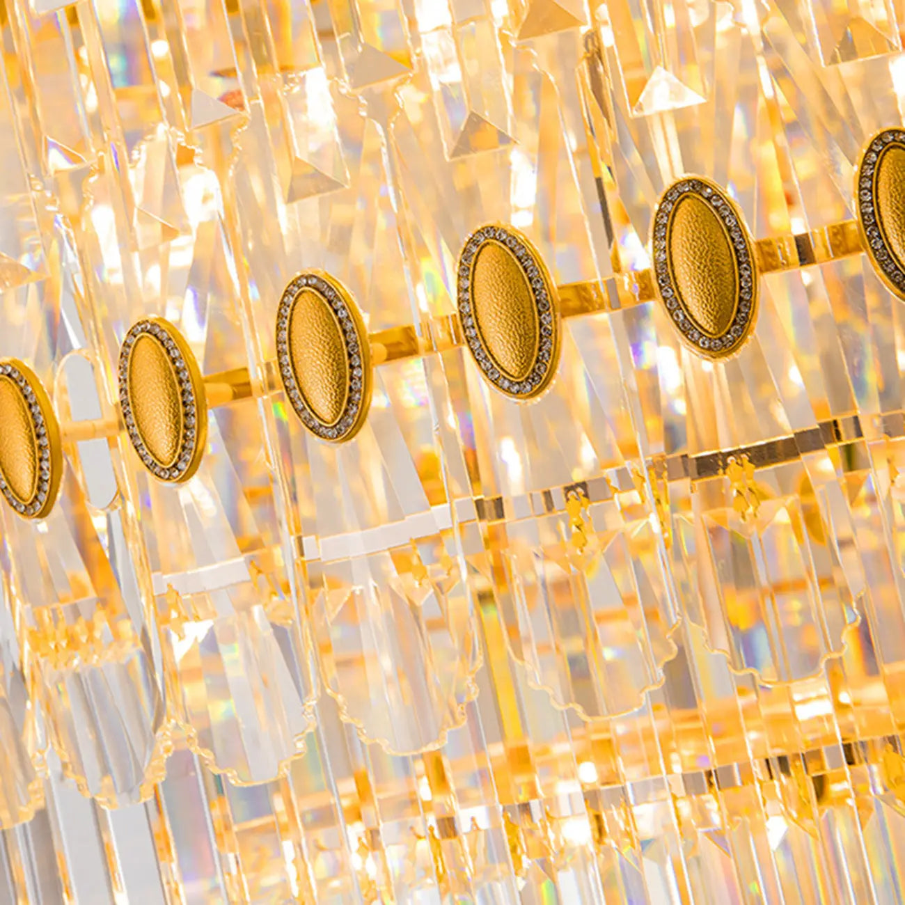 5-Tier Luxurious Crystal Chandelier for High Ceilings