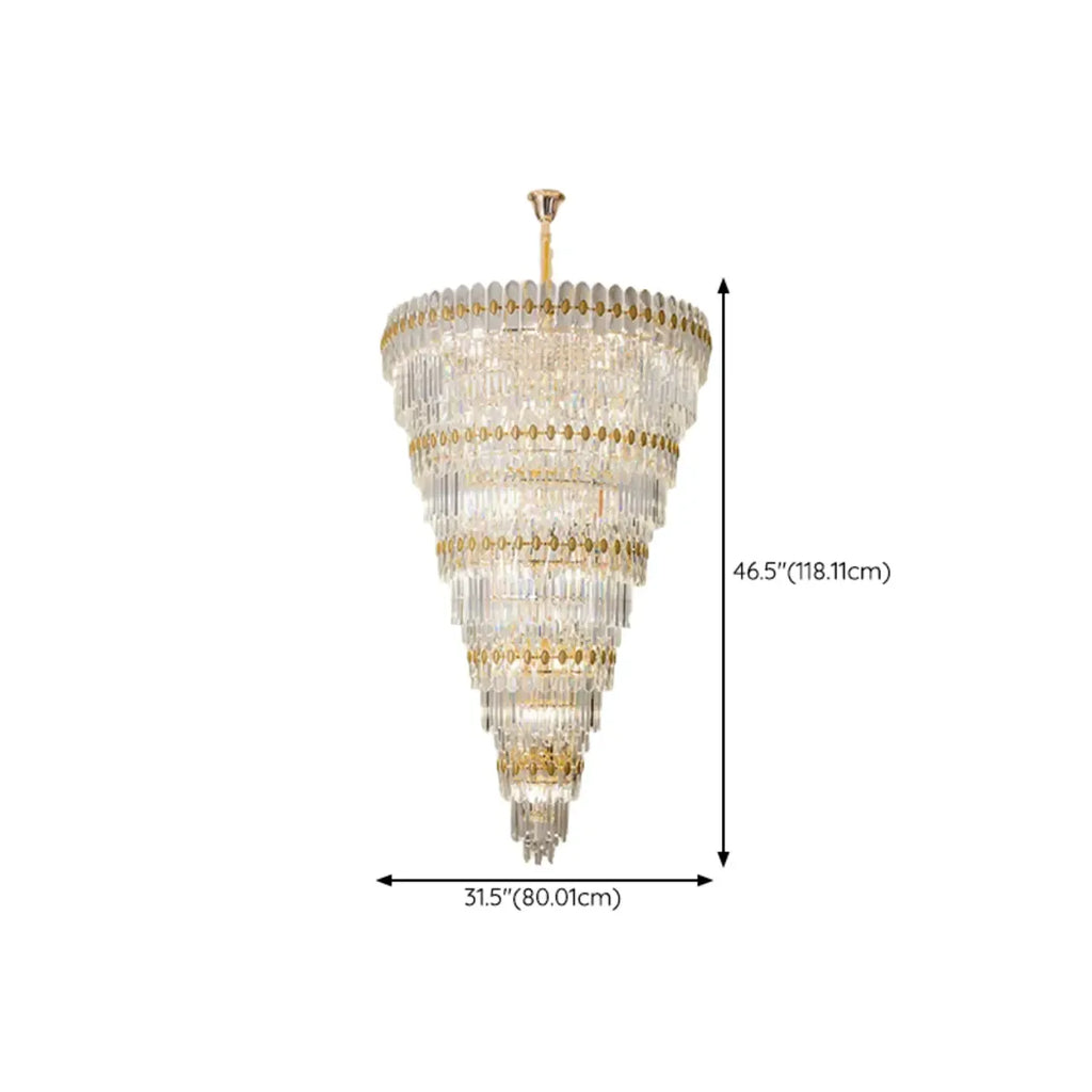 5-Tier Luxurious Crystal Chandelier for High Ceilings