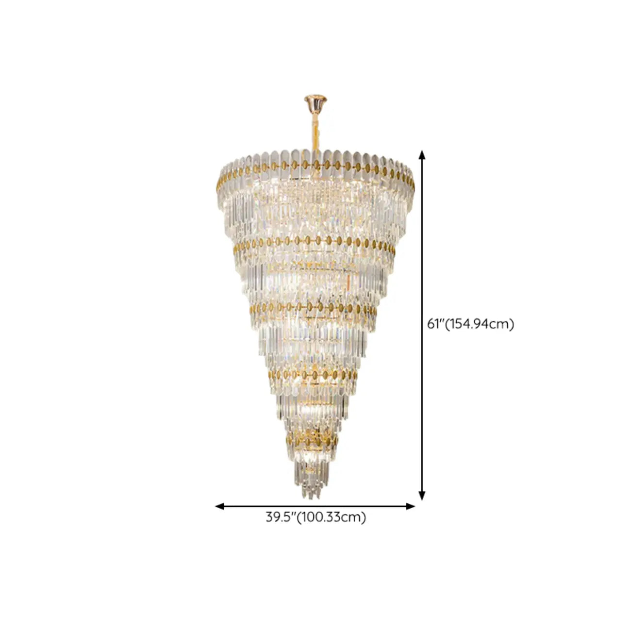 5-Tier Luxurious Crystal Chandelier for High Ceilings