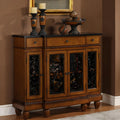 Retro Brown Wooden Sideboard with Glass Doors