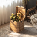 Natural Finish Square Rustic Wood End Table