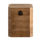 Natural Finish Square Rustic Wood End Table