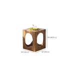 Natural Finish Square Rustic Wood End Table