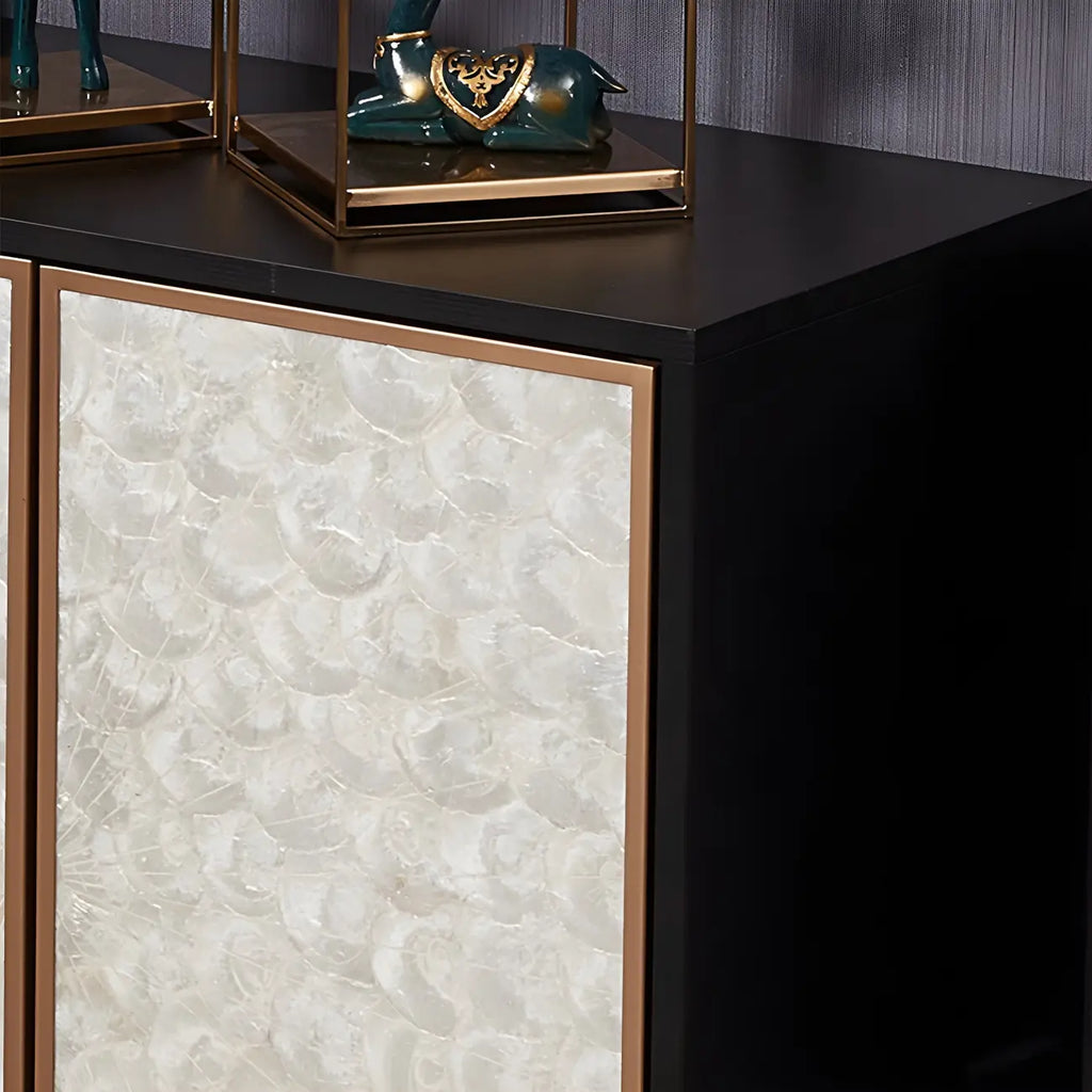 Modern Wooden Sideboard in Silver with Cabinets