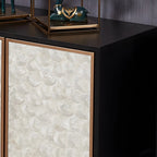 Modern Wooden Sideboard in Silver with Cabinets