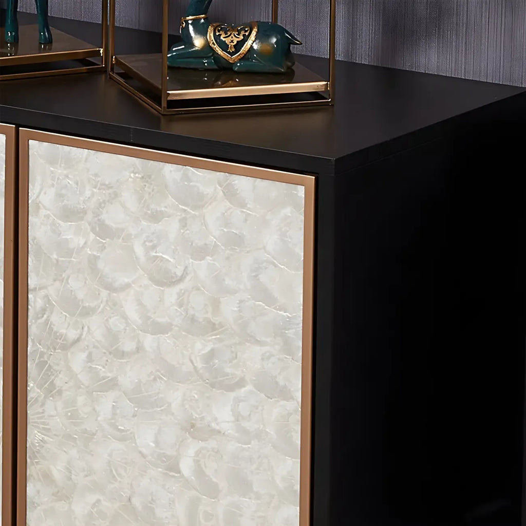 Modern Wooden Sideboard in Silver with Cabinets