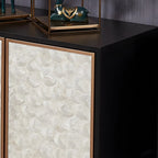 Modern Wooden Sideboard in Silver with Cabinets