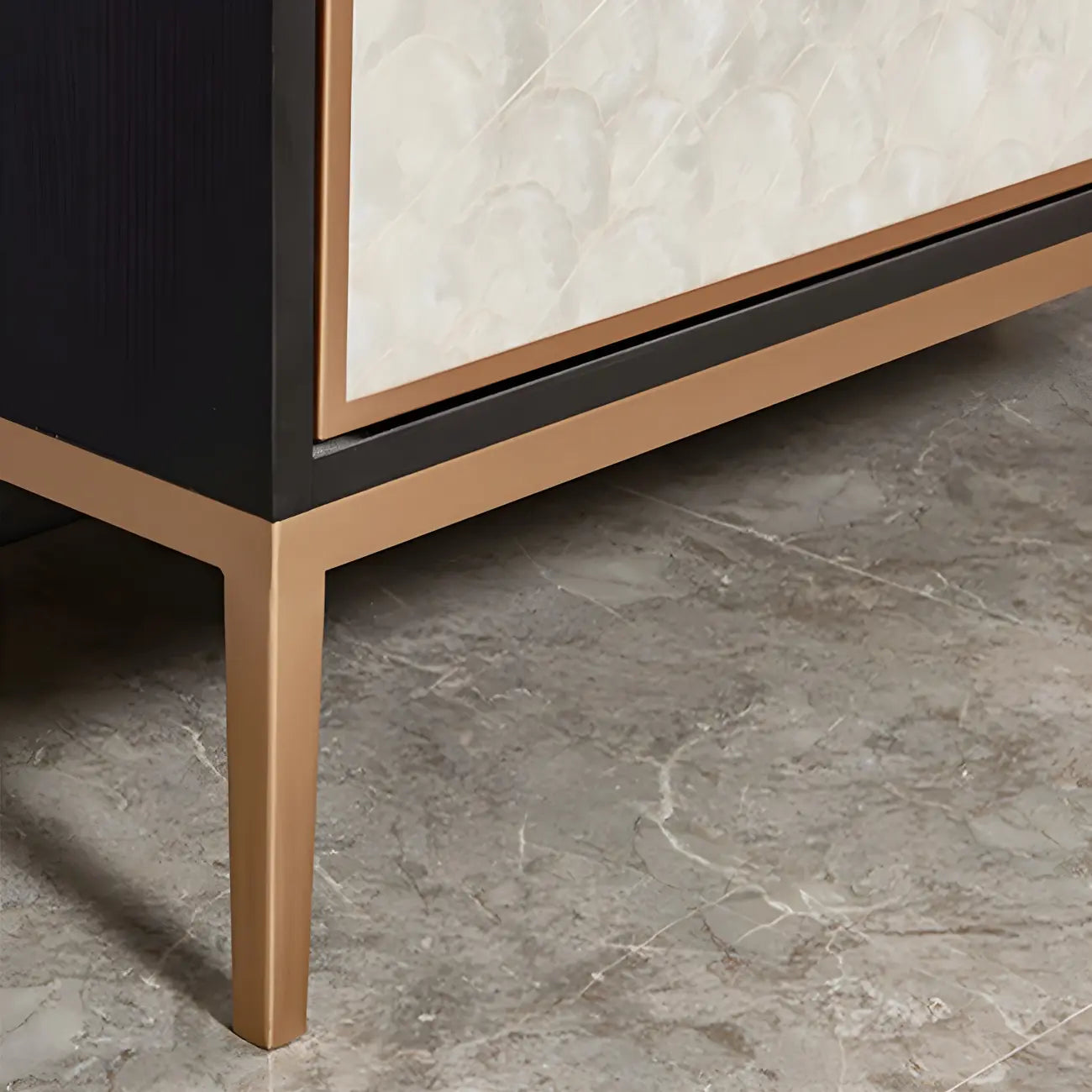 Modern Wooden Sideboard in Silver with Cabinets