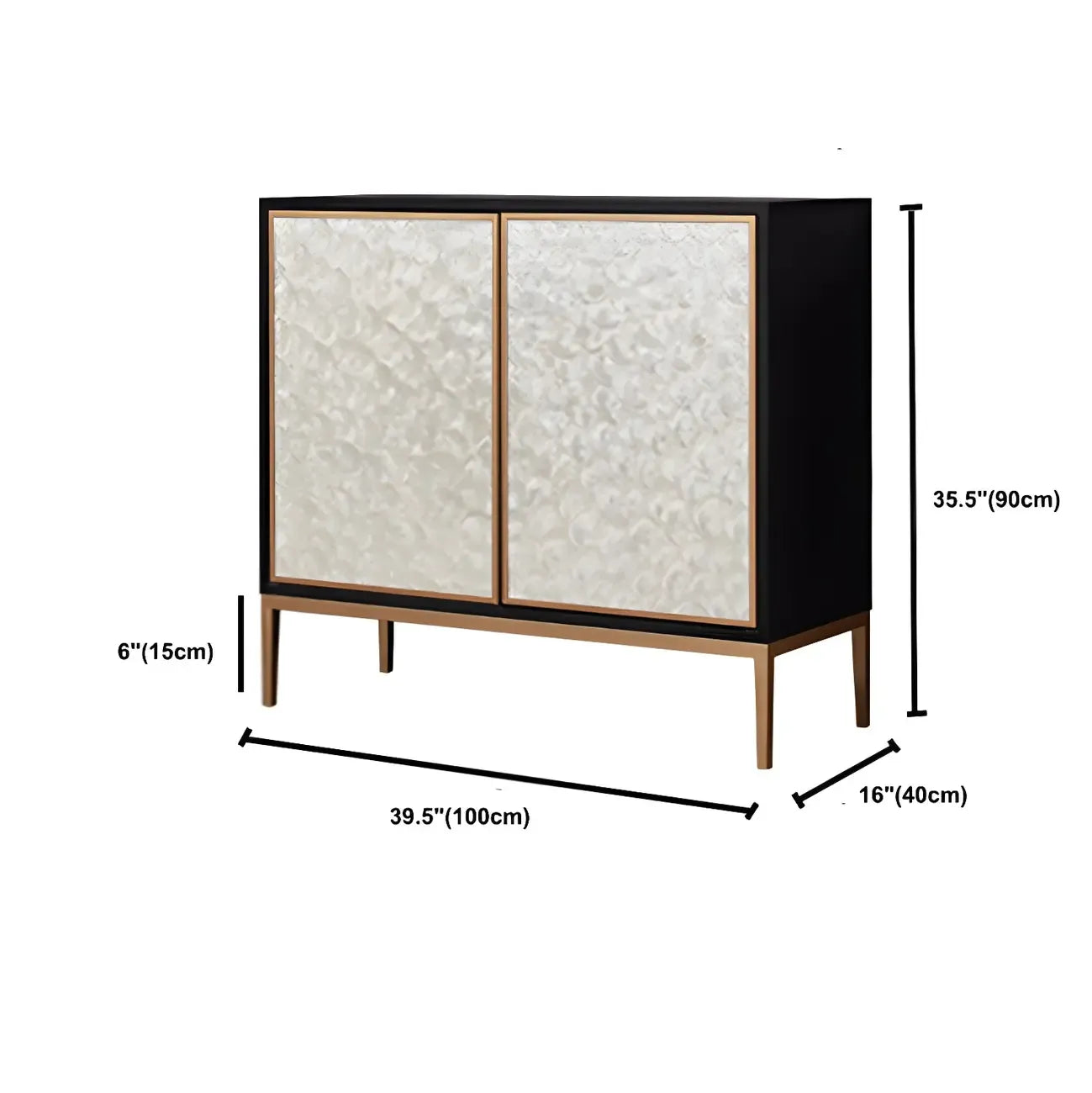 Modern Wooden Sideboard in Silver with Cabinets