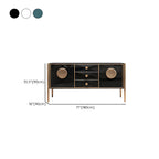 Modern Glossy Wooden Buffet Table with Drawers & Cabinets