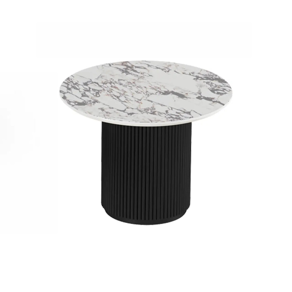 Modern White Nesting Coffee Table Set in Round Design