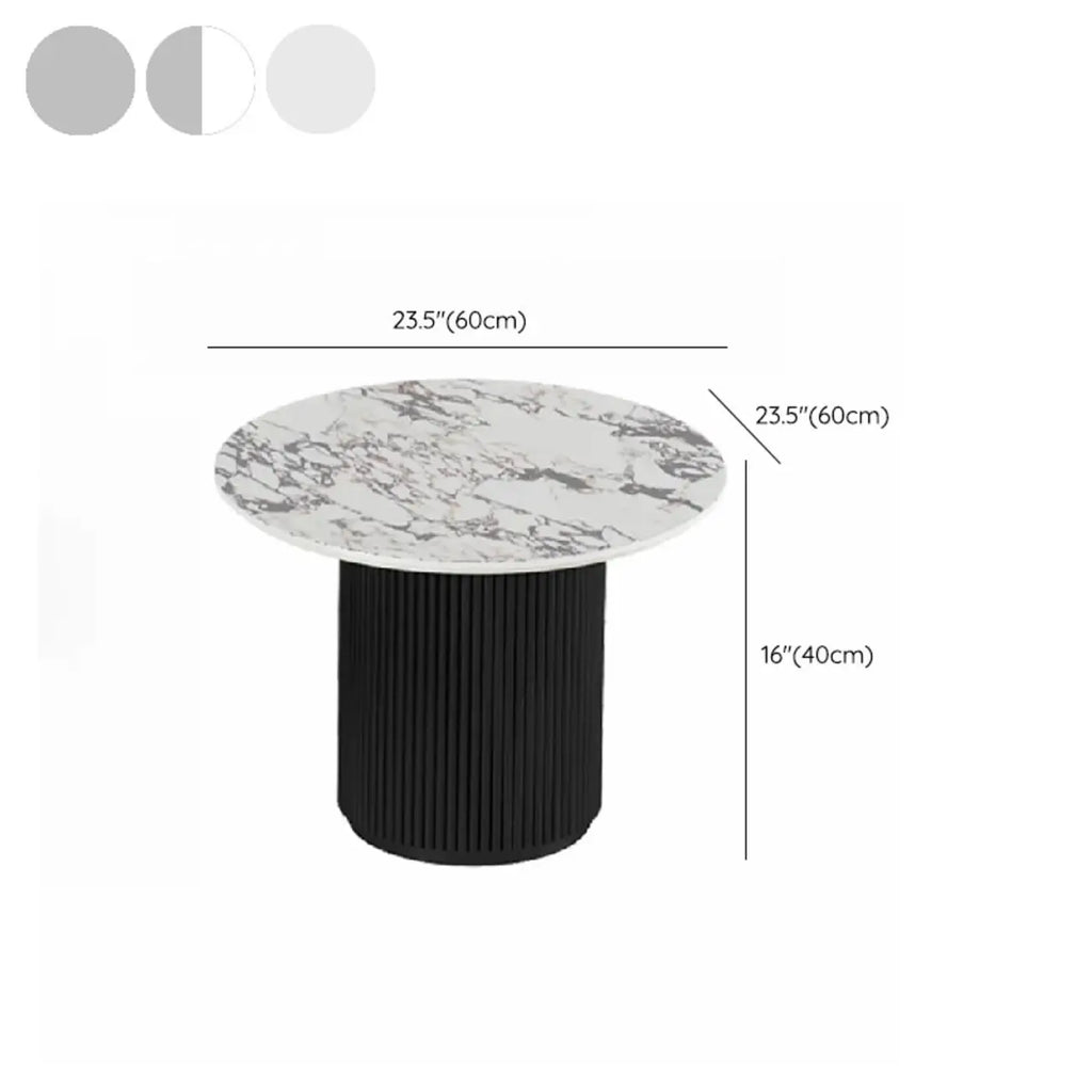 Modern White Nesting Coffee Table Set in Round Design