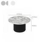 Modern White Nesting Coffee Table Set in Round Design