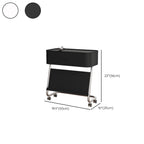 Rolling Metal Storage C-Shaped Side Table with Magazine Rack
