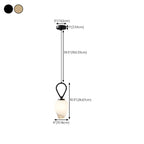 White Glass Pendant Light with Long Cord for Bedside