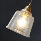 Elegant Brass Clear Glass Bell Pendant Light