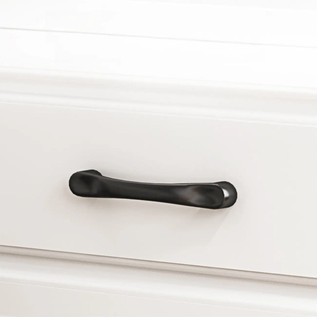 Classic Narrow Wooden White Nightstand with 3 Drawers