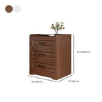 Classic Narrow Wooden White Nightstand with 3 Drawers