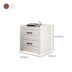 Classic Narrow Wooden White Nightstand with 3 Drawers
